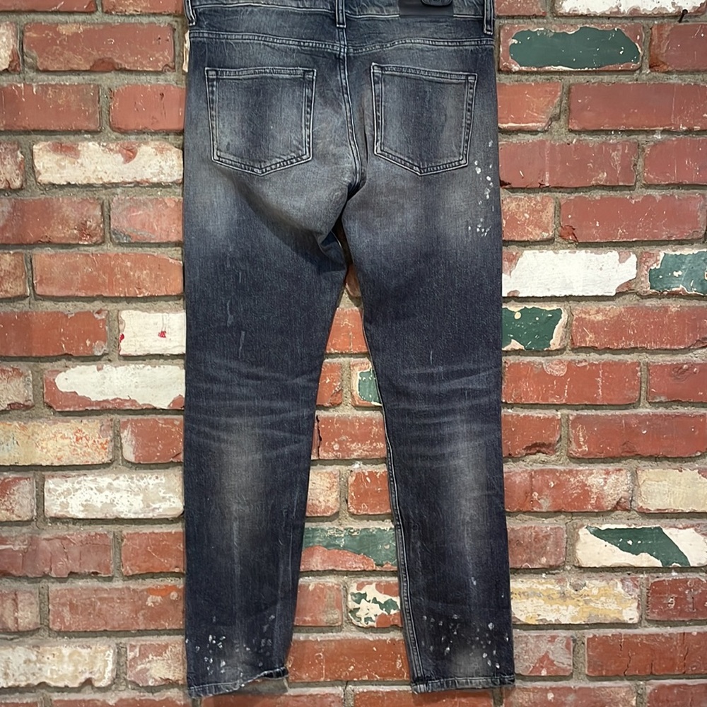 The Kooples distressed painted black slim fit  jeans NWT - Picture 6 of 9